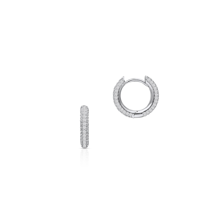 Kolczyki srebrne koła z cyrkoniami