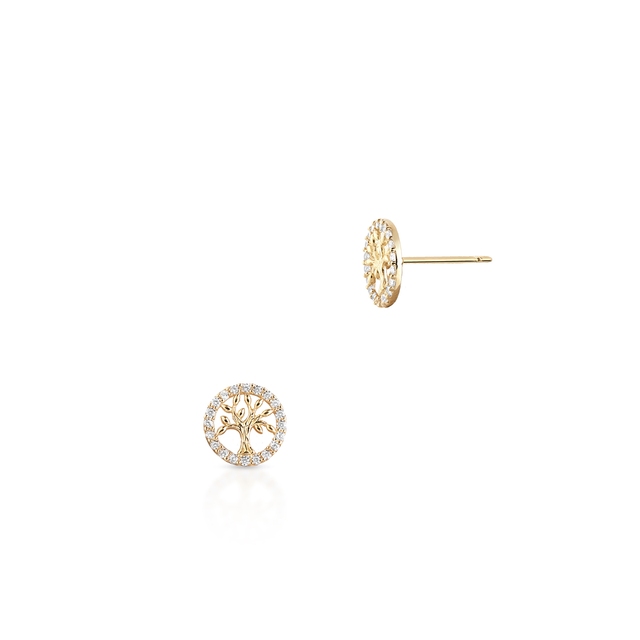 Kolczyki złote drzewko szczęścia