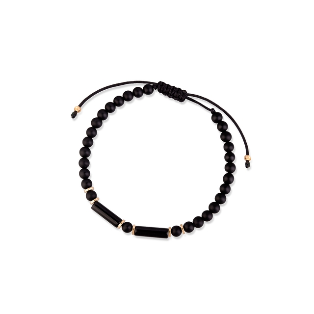 Bransoleta sznurkowa z onyksami