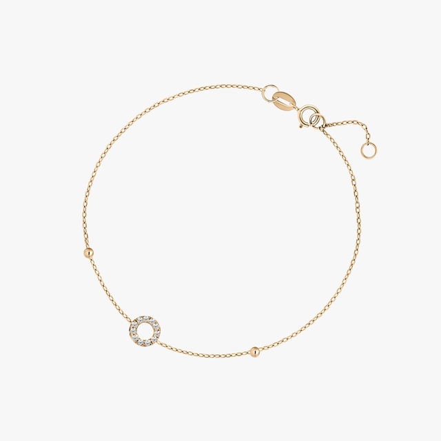 Bransoleta złota kółko z cyrkoniami