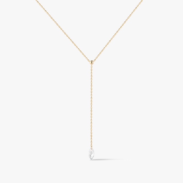 Naszyjnik złoty krawatka z cyrkonią