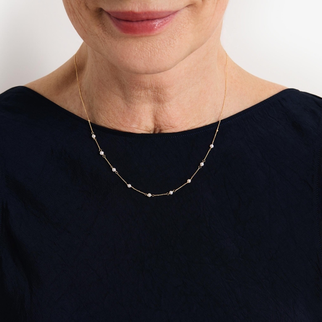 Naszyjnik złoty z perłami