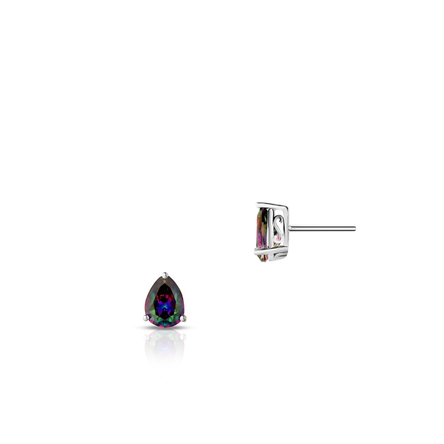 Kolczyki srebrne kolorowa łezka