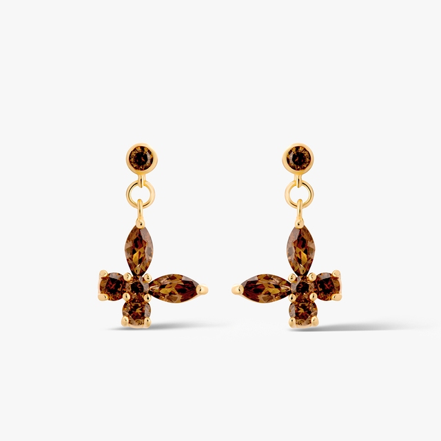 Kolczyki srebrne pozłacane z cyrkoniami