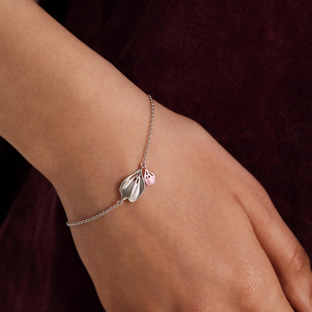 Bransoletka srebrna Kwiaty Nocy Wiśnia