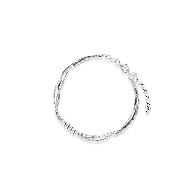 Bransoleta srebrna splot żmijka