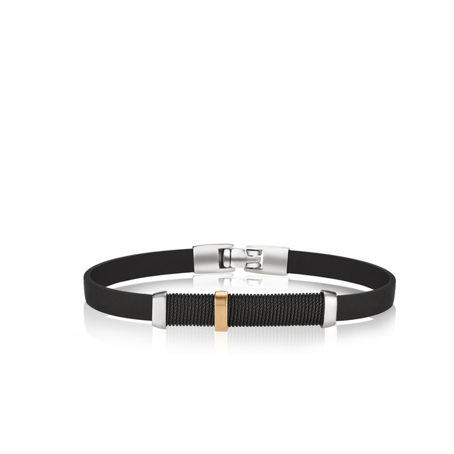 Bransoleta stal i złoto