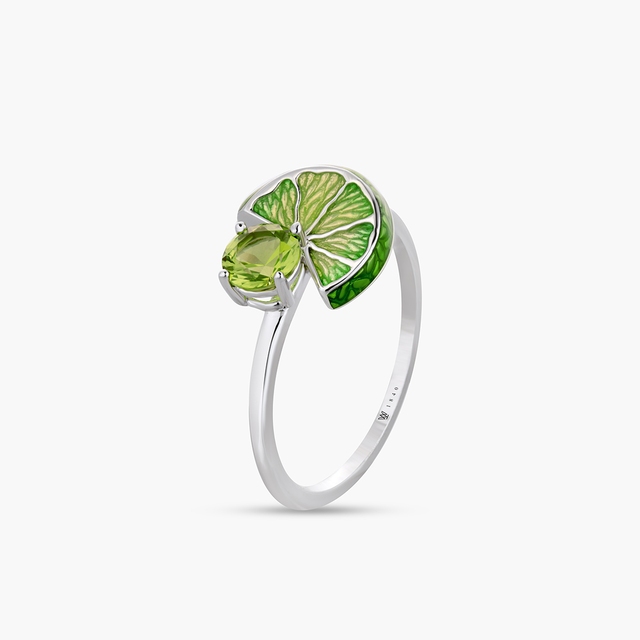 Pierścionek srebrny Kwiaty Nocy Limonki