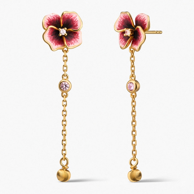 Kolczyki srebrne Kwiaty Nocy Bratki