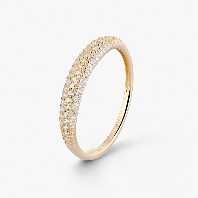 Pierścionek złoty z cyrkoniami