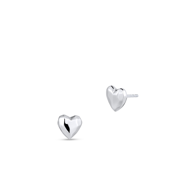 Kolczyki srebrne serca o tłoczonej powierzchni