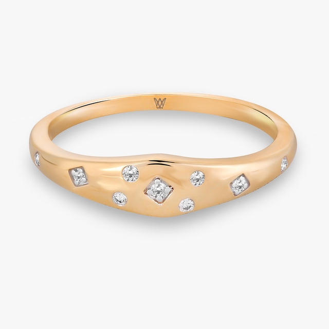 Pierścionek złoty z diamentami