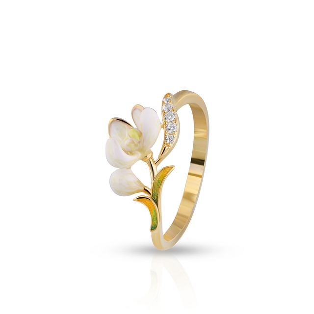 Pierścionek srebrny Kwiaty Nocy Konwalia