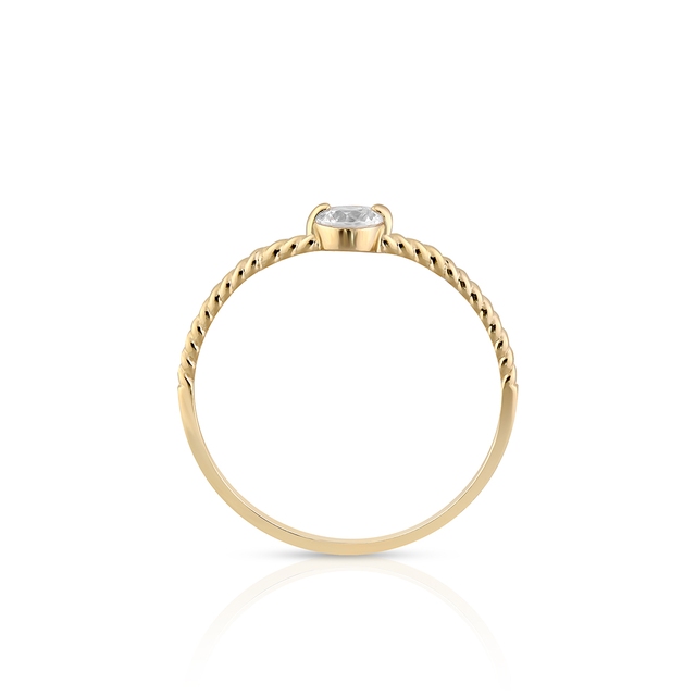 Pierścionek złoty z cyrkonią