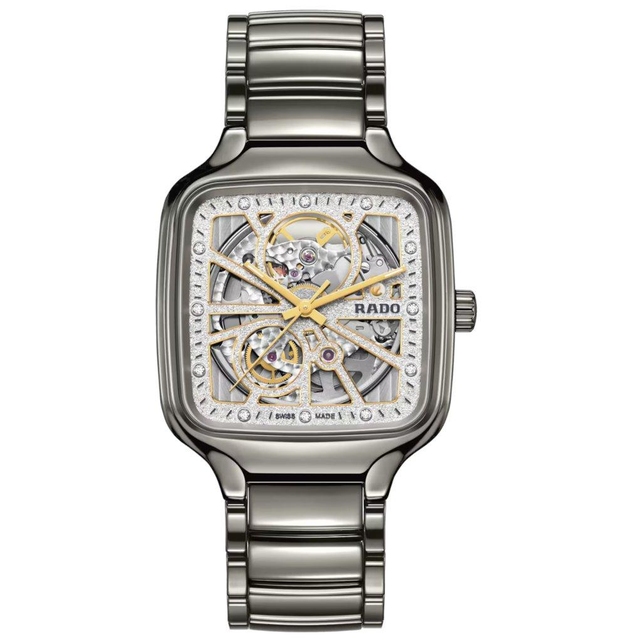 ZEGAREK RADO TRUE SQUARE AUTOMATIC OPEN HEART SPARKLING