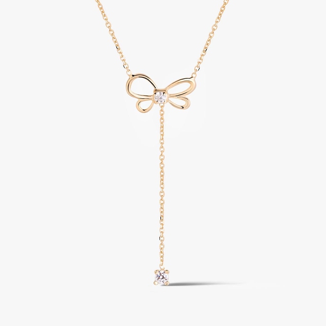 Naszyjnik złoty z cyrkoniami