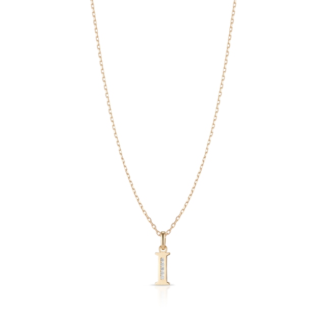 Wisiorek złoty literka I