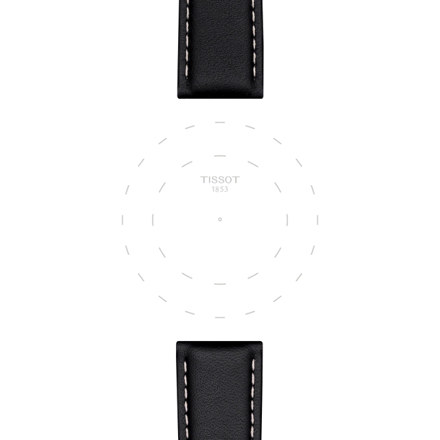 Tissot czarny pasek skórzany 21 mm