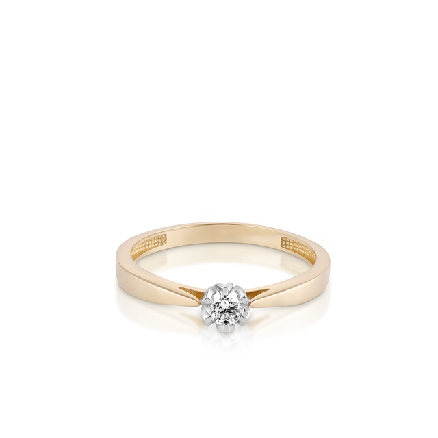 Pierścionek zaręczynowy złoty Romantyczny