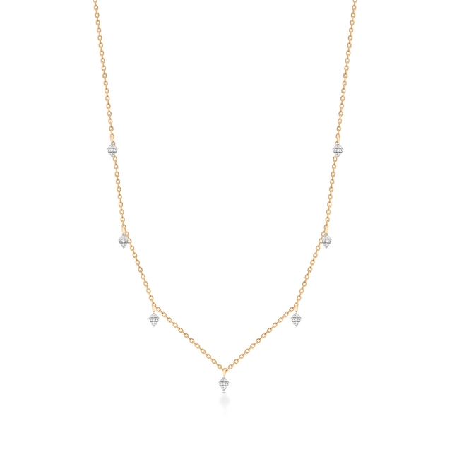 Naszyjnik złoty bicolor z diamentami