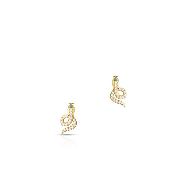 Kolczyki srebrne pozłacane Laguna