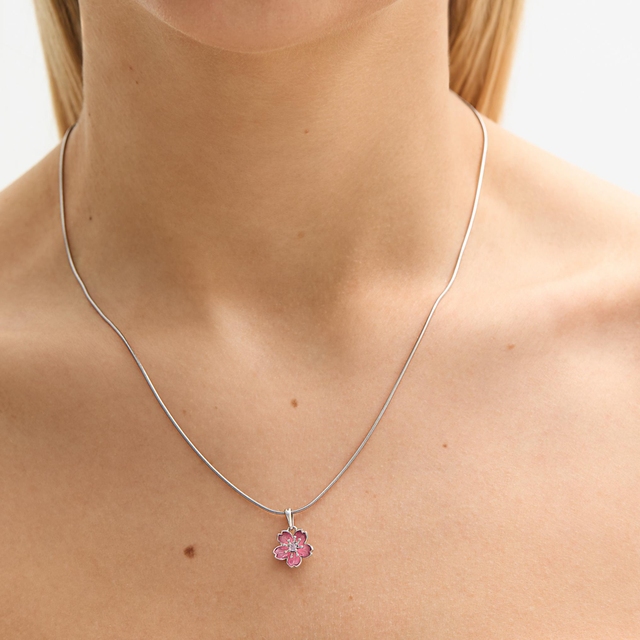 Wisiorek srebrny Kwiaty Nocy Wiśnia