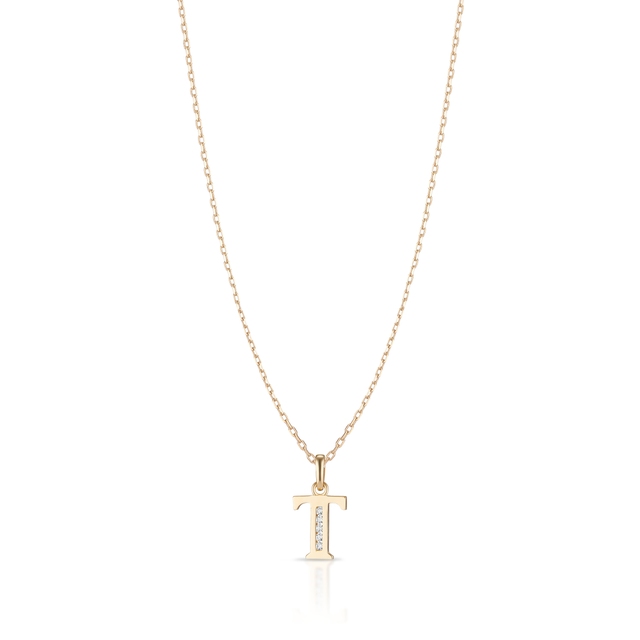 Wisiorek złoty literka T