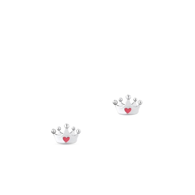 Kolczyki srebrne z motywem korony