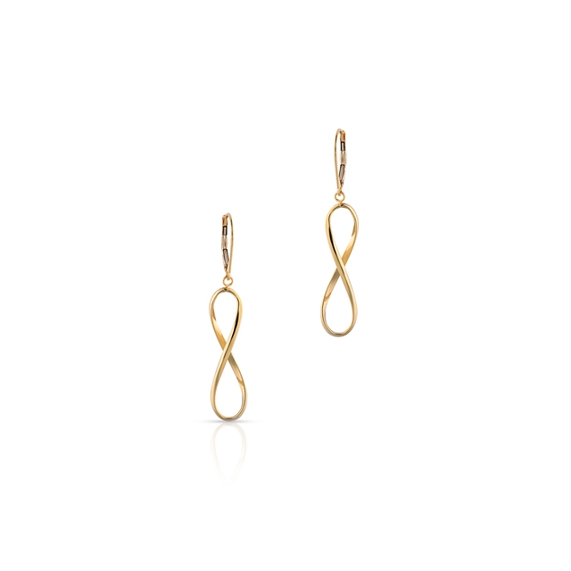 Kolczyki złote znak nieskończoności