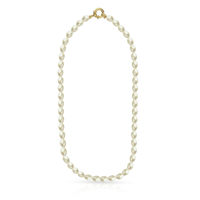 Naszyjnik srebrny pozłacany z perłami