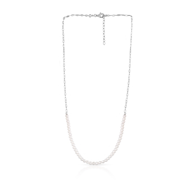 Naszyjnik srebrny z perłami Swarovski