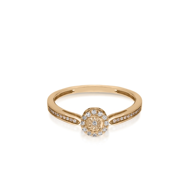 Pierścionek złoty z diamentami