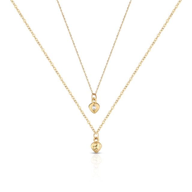 Naszyjnik złoty z sercem i cyrkonią
