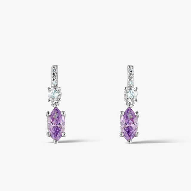 Kolczyki srebrne fioletowy krokus