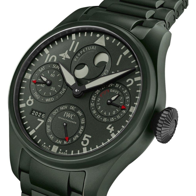 ZEGAREK IWC SCHAFFHAUSEN BIG PILOT'S PERPETUAL CALENDAR TOP GUN WOODLAND