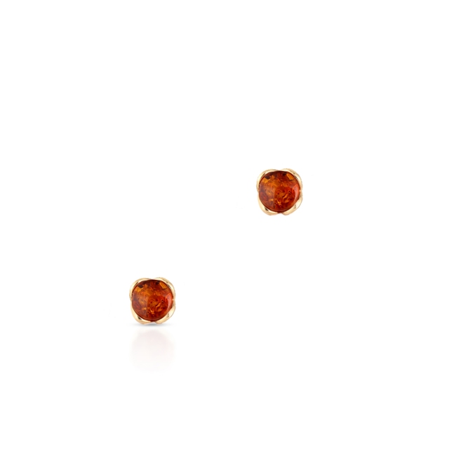 Kolczyki złote z bursztynem