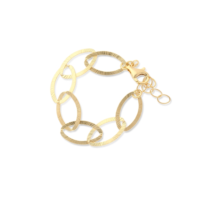 Bransoleta srebrna pozłacana elipsa