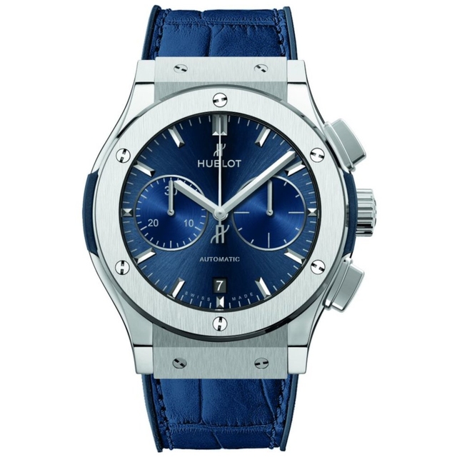 ZEGAREK HUBLOT CLASSIC FUSION CHRONOGRAPH TITANIUM BLUE