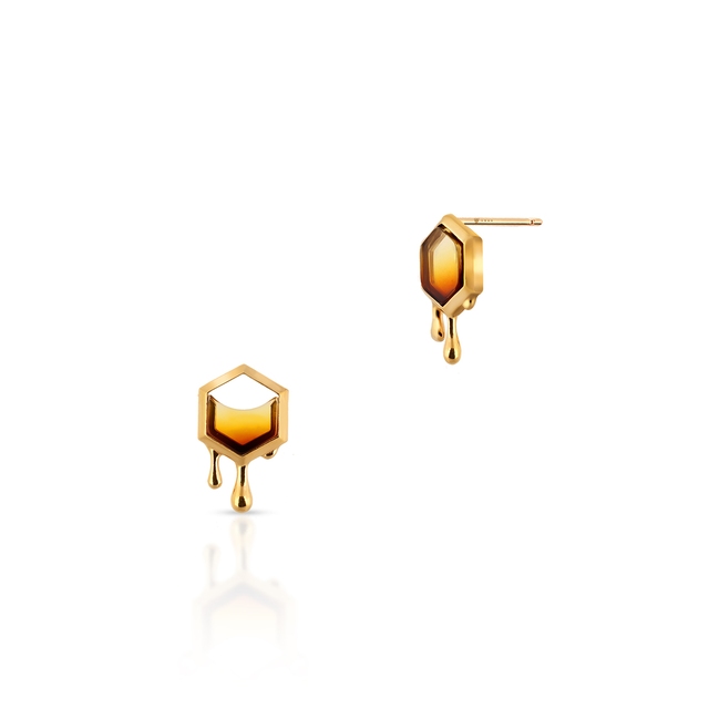 Kolczyki srebrne z bursztynem Miodowa