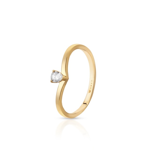 Pierścionek srebrny pozłacany z cyrkonią