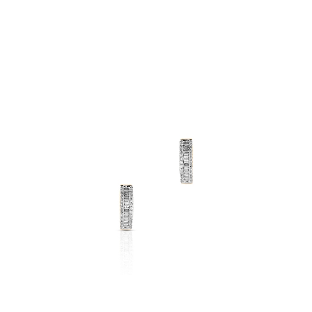 Kolczyki złote bicolor koła z diamentami