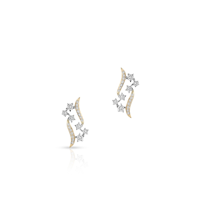 Kolczyki złote bicolor z brylantami