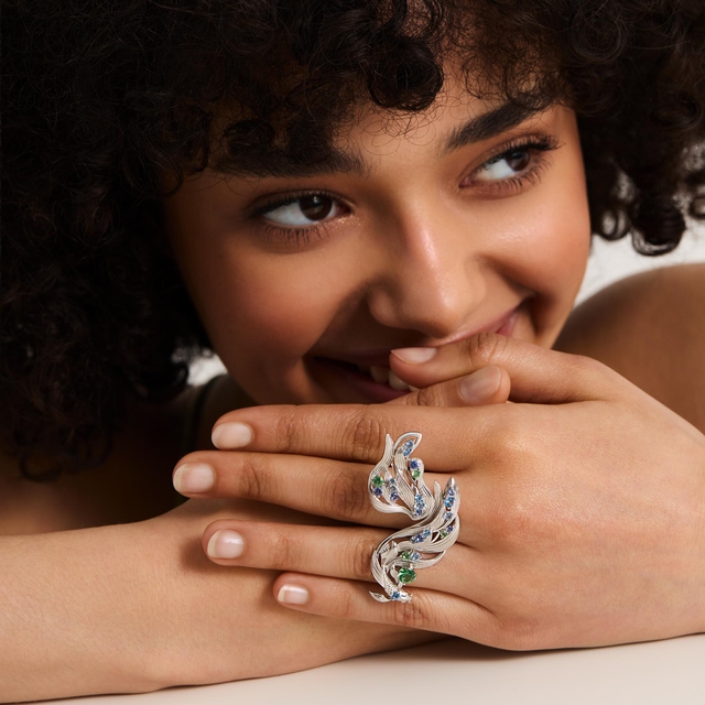 Pierścionek srebrny KOI