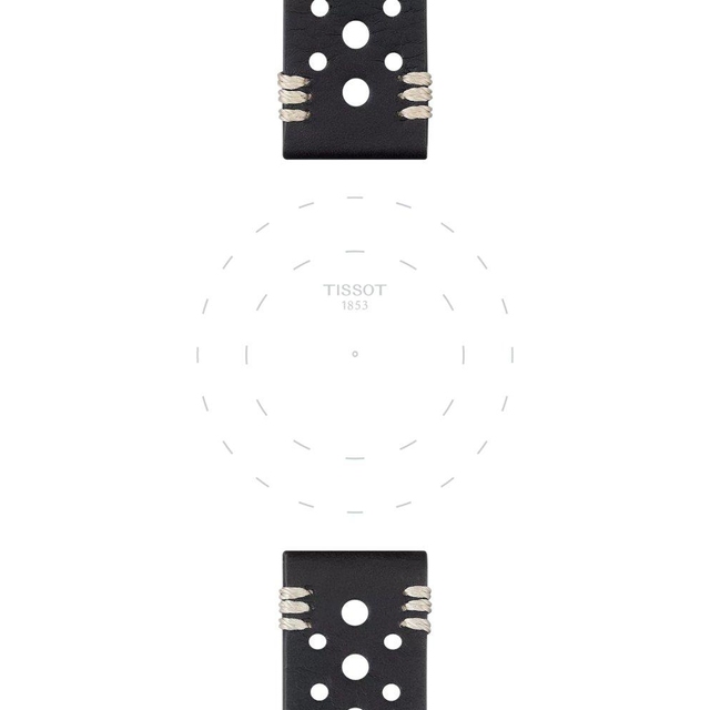 Skórzany czarny pasek Tissot 22 mm