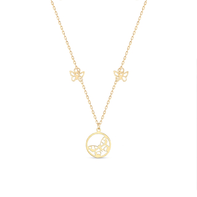 Naszyjnik złoty z motylami