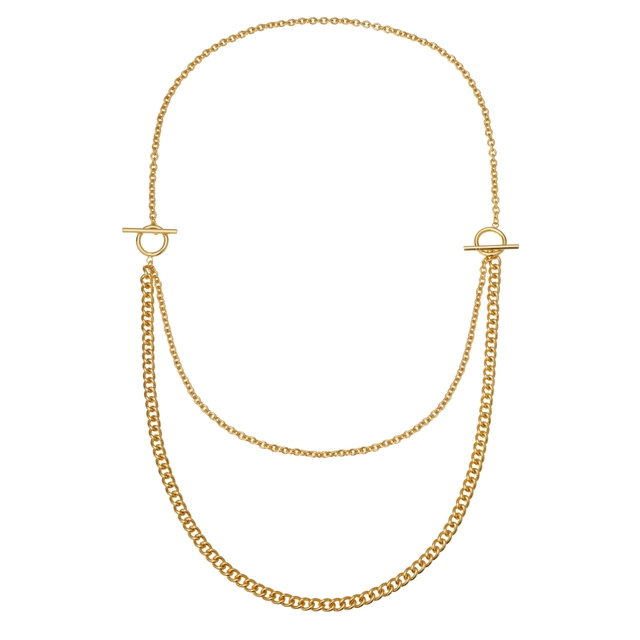 Dwuwarstwowy naszyjnik z mosiądzu Boss Babe