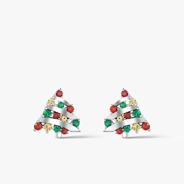 Kolczyki srebrne choinki