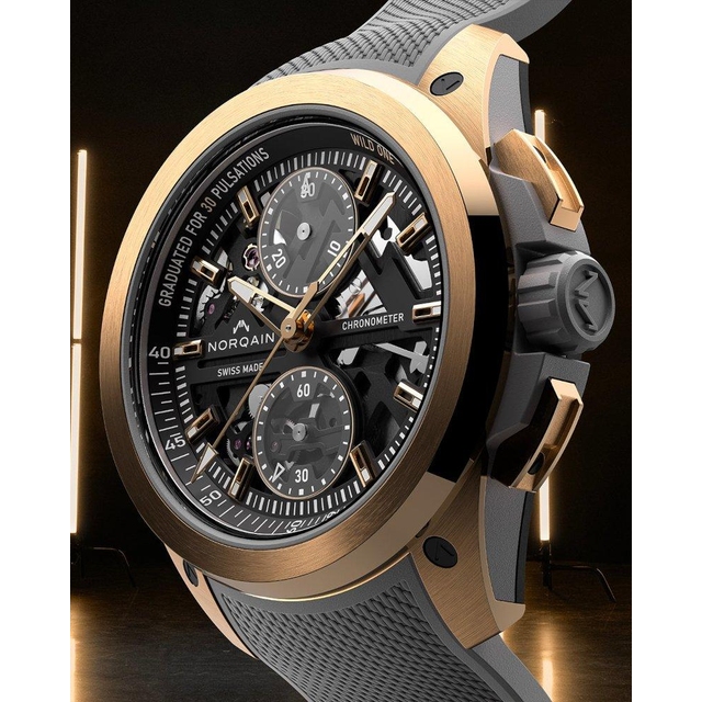 ZEGAREK NORQAIN WILD ONE SKELETON CHRONO RED GOLD LIMITED EDITION