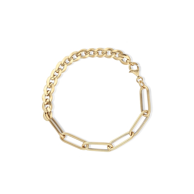 Bransoleta złota paper clip