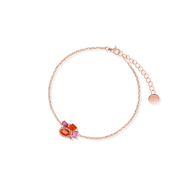 Bransoleta srebrna z kolorowymi cyrkoniami